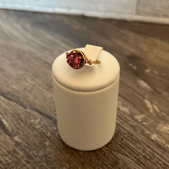 Handmade Topaz Ring Pink and Gold size 4 3/4 - Picture 4 of 6